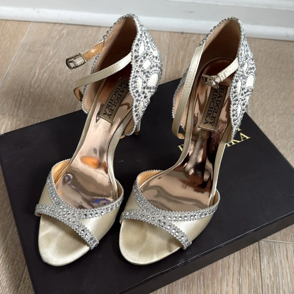 Badgley and Mischka Roxy Wedding Shoes with Box and Dustbag - Picture 10 of 10